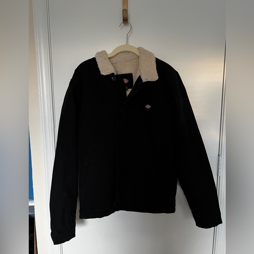 NWT Dickies Canvas Fleece Lined Black Jacket Size Small